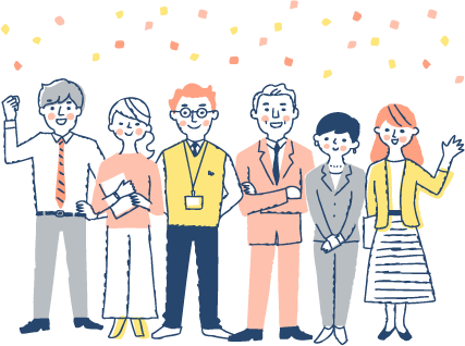 職場で働く多様な人々のイラスト